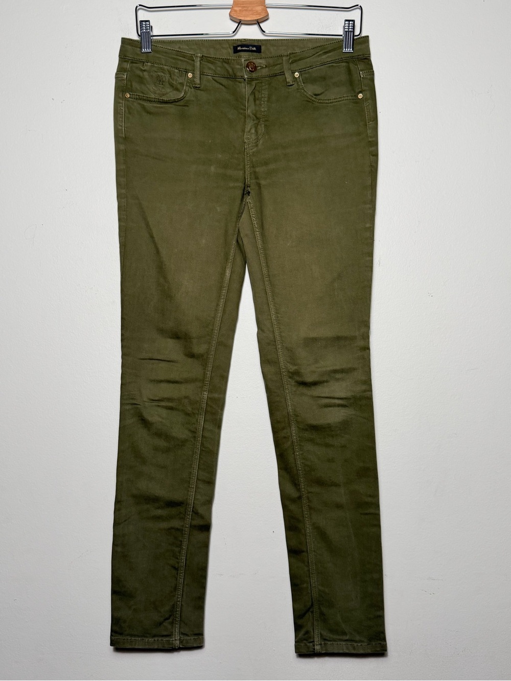Massimo Dutti Olive Green Skinny Jeans